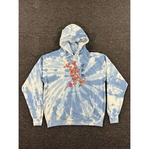 Artist Union Sweater Mens Medium M Blue Hoodie Tie Dye Pullover Japanese Blossom
